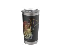 Tuba Sketch Retro Style Brass Player Stainless Steel Insulated Tumbler