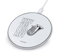 Tuba Why Yes I Do Lift Fast Portable Charger Round Phone Charging Pad 10W for Travel Work