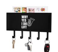 Tuba Why Yes I Do Lift Key Holder for Wall with 5 Hooks Letter Coat Rack 4.3×7.1×1 Inches