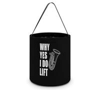 Tuba Why Yes I Do Lift Large Easter Basket Candy Bags Canva Tote Bag Portable Hallowee Bucket