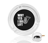 Tuba Why Yes I Do Lift Round Glass Ashtray Washable Simple Ash Trays