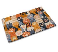 TUBAMQ Welcome Cute Cat Doormat Indoor Outdoor Patio Cute Cat Paws Print Door Mats Non-Slip Entrance Mat for Home,Outside Entry,Yard,Floor,Patio 17x30INCH