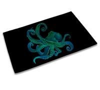 TUBAMQ Welcome Doormat Green Octopus Mat with Non-Slip Backing Indoor Outdoor Welcome Door Mat for Entryway Porch Spring Summer Housewarming Gift 17x30INCH