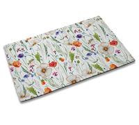 TUBAMQ Wildflowers Entrance Door Mat, Green Herbs Floral Spring Sunmer Decor Welcome Doormat, Non-Slip Carpet Rugs Floor Mat Decorative for Home/Bathroom/Kitchen/Indoor 17"x30", TBM-4375
