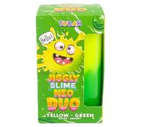 TUBAN Jiggly Slime Neo Duo - Two Color Neon Slime For Stretching Squishing And Bubble Making Safe Sensory Toy For Kids Ages 6+ Made In Poland - Yellow-Green 430 g