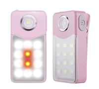 Tubasion 2-Pack Running Lights USB-C Rechargeable, 3 Modes Upgraded 2-uses Clip on Torch, IPX7 Waterproof Compact LED Flashlight for Working, Cycling, Running, Camping and Safety Warning (Pink)