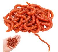 TUBAWD 100 PCS Fake Worms, Soft Worms for Prank and Party Decoration, Realistic Bugs for Home Office Fun and Outdoor Fishing