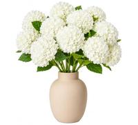TUBAWD 10PCS Artificial Hydrangea Flowers, White Hydrangea Stems for Vases | Premium materials, ten cream-white hydrangea stems for decorators, wedding tables, vases, shelves and photo backdrops