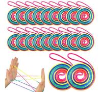 TUBAWD 20Pcs Cats Cradle String, Cats Cradle, Coloured String Rainbow Finger String Game for Kids & Adults Skill Building Cat Rope Activity for Parties & Travel