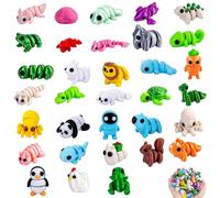 TUBAWD 26PCS Mini 3d Printed Animals, 3d Animals Set of Creature Decorations, Randomly Styled Printed Animals, Randomised Assortment for Desktop Display