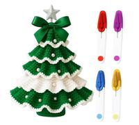 TUBAWD 2PCS Christmas Crochet Kits, Christmas Crochet Set, Crochet Starter Kit Complete with Hook Yarn Instructions for Beginners Learning Basic Stitches and First Projects
