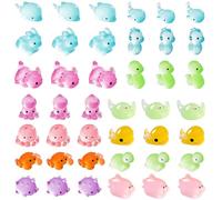 TUBAWD 42Pcs Mini Resin Animals Mixed, Resin Animals Mixed, Small Animals 14 Styles of Miniature Marine Statues Marine Miniature Fish Tank Potted Plants