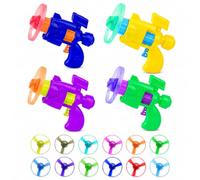 TUBAWD 4Pcs Flying Saucers, Outdoor Activity Set with Four Launchers and Twelve Flying Discs, Engaging Playtime for Active Entertainment, Portable Design for Park and Garden Use