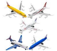 TUBAWD 5PCS Aeroplane, Airplane, Aeroplanes - Beautiful Handmade Wooden Plane Model Set of Two, Mini Figurines for Desk Shelf, Cute Home Office Decor Gift for Anyone