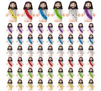 TUBAWD 60Pcs mini figures, Set of Decorative Figures, Ideal for Home and Office Display, Assorted Colours Including Cream, Red, Yellow, Blue, Purple and Green