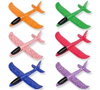 TUBAWD 6PCS Foam Plane Set, Foam Glide for Outdoor Play, Gliders Lightweight 24cm, Glider Planes for Backyard and Park Activities