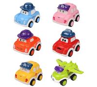 TUBAWD 6PCS Toot-Toot Cars, Car, Car Pull Back Vehicle Set with Smooth Rolling Action for Playtime