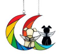 TUBAWD Dog Bereavement Gifts, Pet Bereavement Gifts, Gifts for Loss of Dog Sympathy Remembrance Suncatcher, Angel Wings Pet Loss Bereavement Gifts in Memory of Pet Passing Away Window Hanging.