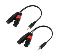 Tubayia 2 Pcs 3.5mm Male to Dual XLR Female Cable Y Splitter Audio Cable