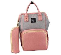 Tubayia Large Capacity Changing Bag Backpack Waterproof Changing Backpack Baby Grooming Bag (Pink)