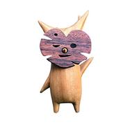 Tubayia Wood Carving Figure Statue Wooden Standing Decorative Ornament for Home Party Office Tabletop Shelf Table Coat Piece (B)