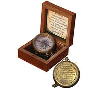TUBAZ " Be Strong and Courageous, Do Not Be Afraid Engraved Compass with Wooden Box - Joshua 1: 9 Engraved Gifts, Confirmation Gift Ideas, Baptism Gifts, Missionary Gifts, Birthday,Christian Gifts.