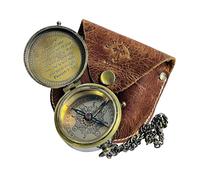 TUBAZ Trust in The Lord with All Your Heart -Proverbs 3: 5-6 Quote Engraved Compass with Leather Case,Camping Compass, Graduation Day Gifts-Graduation for Men Boy Girls