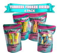 Tubbees Freeze Dried Sweets, 4 Pack Refresher Chew Bar Selection, Refreshers Freeze Dried Sweets