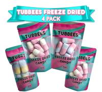 Tubbees Freeze Dried Sweets, 4 Pack Squashies Selection Bundle, Freeze Dried Swizzels Squashies