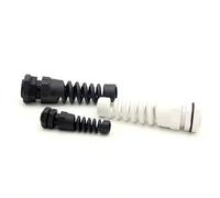 TUBBEK Waterproof M12 M16/M18 M20 PG7 PG9 Cable Gland Connector Plastic Flex Spiral Strain Relief Protector For 3.5-6mm Wire Thread(M18 WH 5pcs)