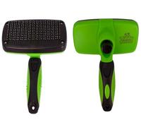 Tubby Potato™ Self Cleaning Slicker Brush - Deshedding Brush for Long and Short Haired Pets. Comfortable and Safe for Senitive Skin. Great for Dogs, Cats, and other Small Animals- Green