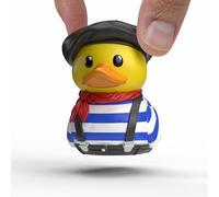 TUBBZ: France - French Mime Mini Rubber Duck Cruise Ducking Figure 5 cm | Mini Vinyl Figure with Bathtub Display - French Travel Souvenir, Mime Character, Holiday Keepsake & Novelty Duck Gift