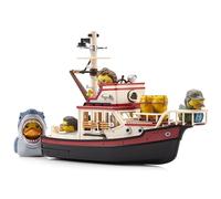 TUBBZ Jaws Floating Orca Boat Model Collectible Bundle Bath Playset - Includes Bruce The Shark and Mini Quint, Hooper, and Brody Duck Figures