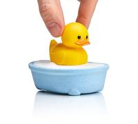TUBBZ Mini: Splash Bath Fizzer with Surprise Rubber Duck in Blue Bathtub - Fun Fragranced Bath Additive and Gift for Kids and Collectors