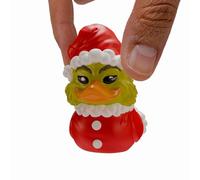 TUBBZ: The Grinch - Santa Outfit Mini Rubber Duck Collectable Toy 5 cm | Official Grinch Merchandise - Mini Vinyl Figure with Bathtub Display, Holiday Character, Christmas Decor & Novelty Duck Gift