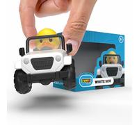 TUBBZ: White SUV Mini Rubber Duck Jeep Duck Collectable 5 cm | Mini Vinyl Figure with Bathtub Display - Car Lover Decor, Road Trip Souvenir, Dashboard Display & Novelty Duck Gift