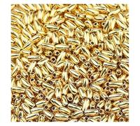 Tube Beads 100-400pcs 3x6/4x8mm Rice Shape Beads Tube for Bracelet Jewelry Findings Plastic Loose Spacer DIY Craft Supplies(Gold,3x6mm 100pcs)