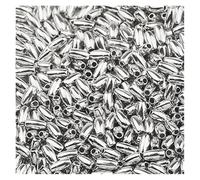 Tube Beads 100-400pcs 3x6/4x8mm Rice Shape Beads Tube for Bracelet Jewelry Findings Plastic Loose Spacer DIY Craft Supplies(Silver,3x6mm 400pcs)