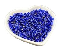 Tube Beads 500 Pcs 6x2mm Long Tube Glass Beads Seed Spacer for Jewelry Making Necklace Bracelets DIY Accessories(Blue)