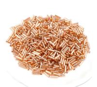 Tube Beads Tube Glass Seed Spacer Beads for Jewelry Handmade DIY Wholesale 2x6mm 300pcs(Rose Gold)