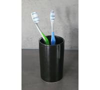 Tube Black Toothbrush Cup Holder Stoneware