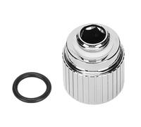 Tube Compression Fitting G1/4in Thread Inner Hex M8 Fixing Hard Tube Fittings for Computer Water Cooling System Brass Electroplated Durable PC Water Cooled Accessories (Silver)