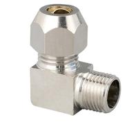Tube Compression Union Fitting 1/8 3/8 1/2inch BSPP, Male Female 4-16mm Brass Pipe Fitting Elbow 1 Piece(PL,10MM_3/8INCH)