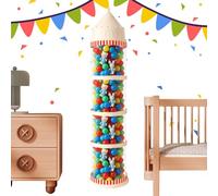 Tube Container for Plush Toy - Transparent Vertical Doll Holder - Aesthetic Castle Dustproof for Toys in the Bedroom, Living Room, Nursery