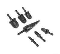 Tube Expander Set, 5 in 1 Hexagonal Handle Carbon Steel for Soft Copper Pipes, Compatible with Electric Drills, 7-Piece Plumbing Tool Kit