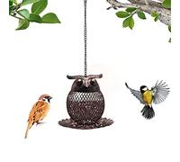 Tube Feeder Vintage Wild Bird Feeders Squirrel Proof For Ourside Hanging Cute Metal Owl Shaped Bird Yard Garden Decor (Coffee, One Size)