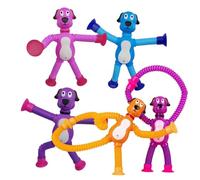 Tube Fidget Toys for Dogs, Inflation Toys - 5 x Animal Squeezing - Telescopic Suction Cup Pop Sensory Toys B Party Is Advantageous for Children