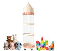 Tube for Plush Animals, Transparent Dolls Holder - Aesthetic Castle Dustproof for Toys in the Bedroom, Living Room, Nursery