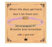 Tube Motivational Bracelet for Women Men, Remember Who Dont Let The Hard Days Win God is In Control Stainless Steel Adjustable Best Friends Teens Inspirational Braided Christmas Birthday Gifts