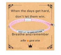 Tube Motivational Bracelet for Women Men, Remember Who Dont Let The Hard Days Win God is In Control Stainless Steel Adjustable Best Friends Teens Inspirational Braided Christmas Birthday Gifts